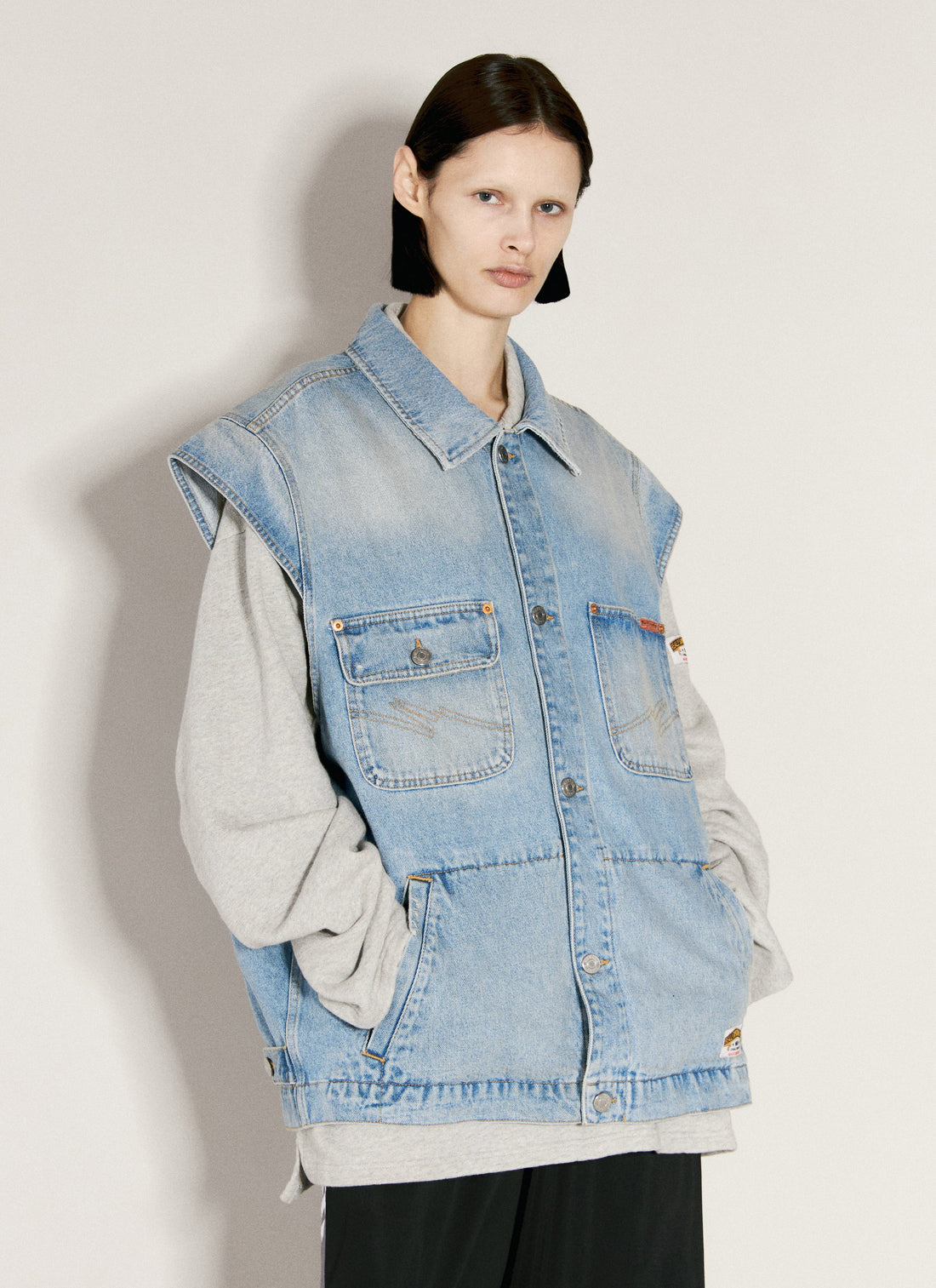 Martine Rose Women Denim Gilet by Luosophy