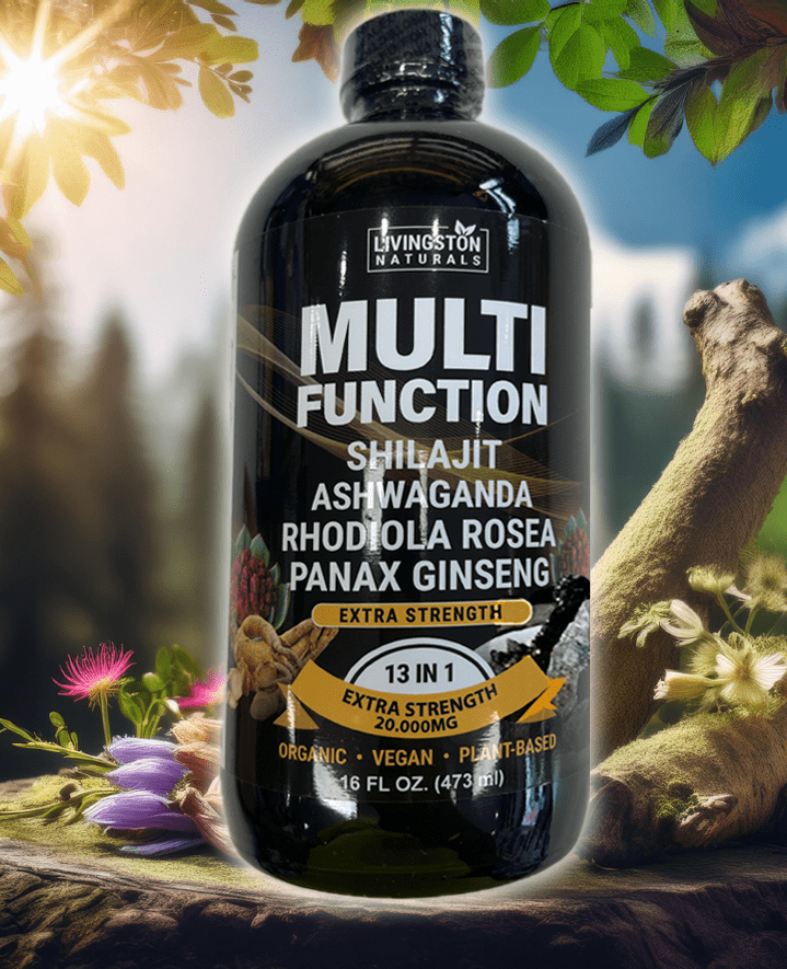 Multifunction Energy Boost: Shilajit, Ashwagandha, Rhodiola, Ginseng Mix. Extra Strength 16 oz