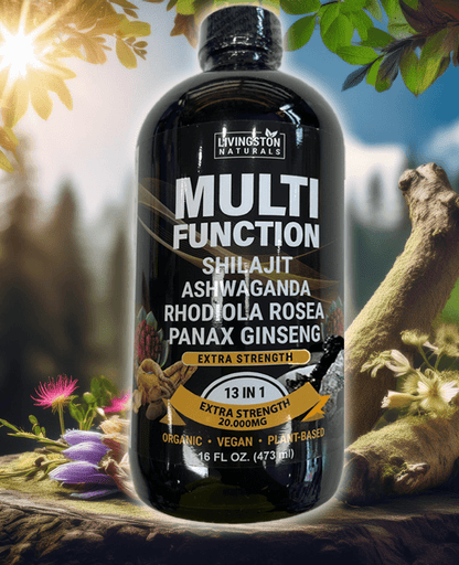 Multifunction Energy Boost: Shilajit, Ashwagandha, Rhodiola, Ginseng Mix. Extra Strength 16 oz