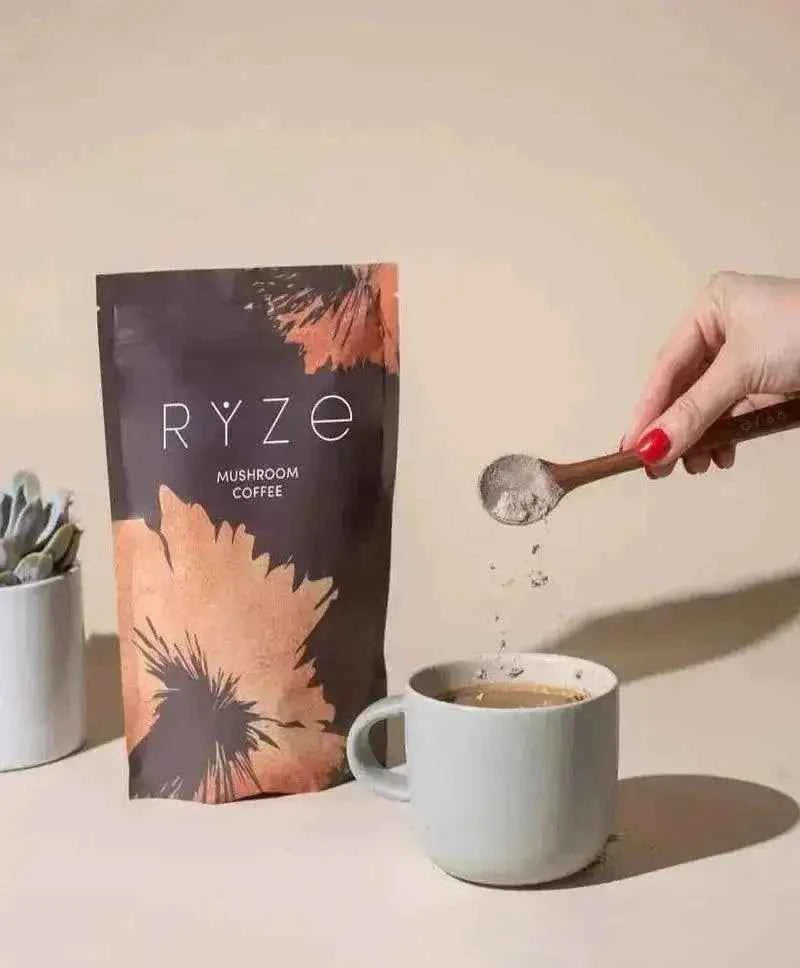 RYZE Mushroom Coffee | 6 Adaptogenic Mushrooms | USDA Organic | Instant Coffee | MCT Oil | USA Grown | Better Energy, Focus, Digestion, Immunity | Cordyceps, Lion’s Mane, Turkey Tail | 30 servings
