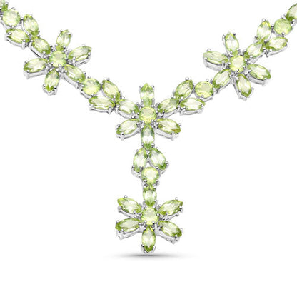43.02 Carat Genuine Peridot .925 Sterling Silver Necklace  DestGlow
