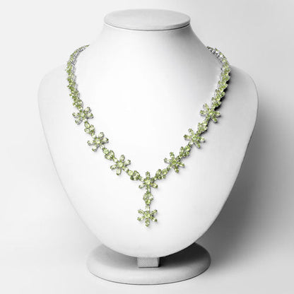 43.02 Carat Genuine Peridot .925 Sterling Silver Necklace  DestGlow