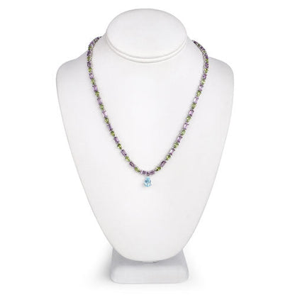 32.50 Carat Genuine Multi Stones .925 Sterling Silver Necklace by Bids.com