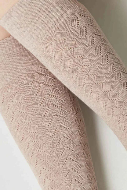 Cotton Knee Highs Conte Classic 010 - Cotton Blend and Knitted Pattern