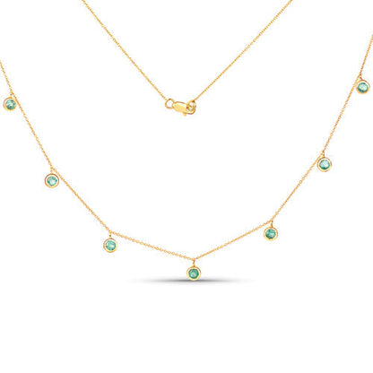0.90 Carat Genuine Zambian Emerald 10K Yellow Gold Necklace  DestGlow