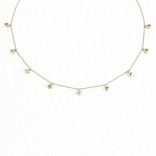 0.90 Carat Genuine Zambian Emerald 10K Yellow Gold Necklace  DestGlow
