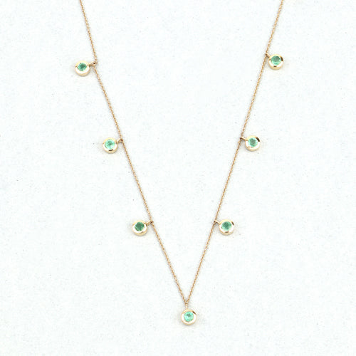 0.90 Carat Genuine Zambian Emerald 10K Yellow Gold Necklace  DestGlow
