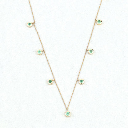 0.90 Carat Genuine Zambian Emerald 10K Yellow Gold Necklace  DestGlow