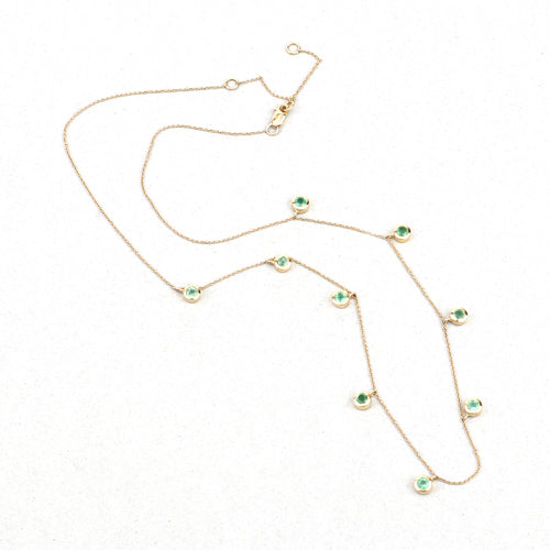 0.90 Carat Genuine Zambian Emerald 10K Yellow Gold Necklace  DestGlow