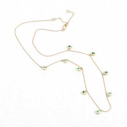 0.90 Carat Genuine Zambian Emerald 10K Yellow Gold Necklace  DestGlow