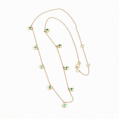 0.90 Carat Genuine Zambian Emerald 10K Yellow Gold Necklace  DestGlow