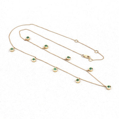 0.90 Carat Genuine Zambian Emerald 10K Yellow Gold Necklace  DestGlow
