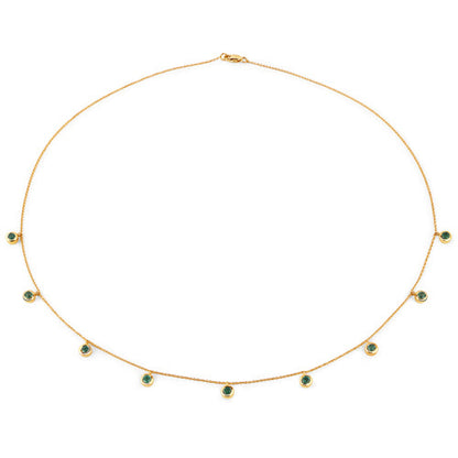 0.90 Carat Genuine Zambian Emerald 10K Yellow Gold Necklace  DestGlow