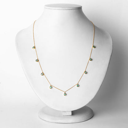 0.90 Carat Genuine Zambian Emerald 10K Yellow Gold Necklace  DestGlow
