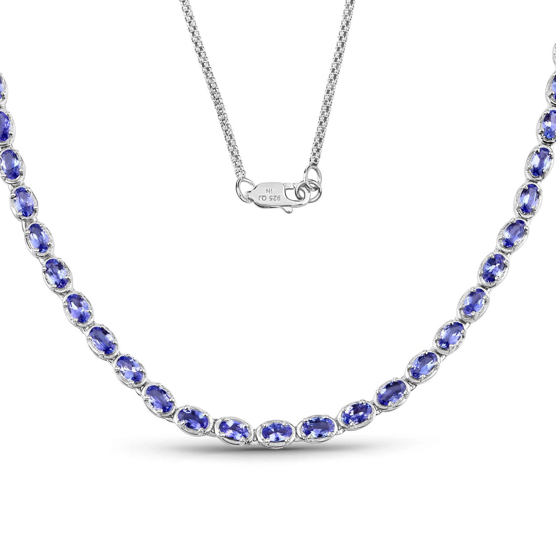10.00 Carat Genuine Tanzanite .925 Sterling Silver Necklace by Avera Group