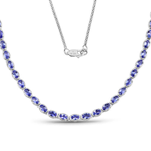 10.00 Carat Genuine Tanzanite .925 Sterling Silver Necklace by Bids.com