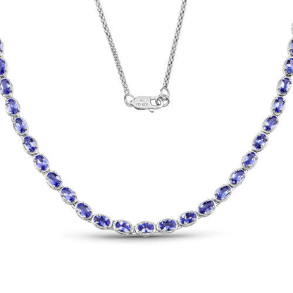 10.00 Carat Genuine Tanzanite .925 Sterling Silver Necklace by Bids.com