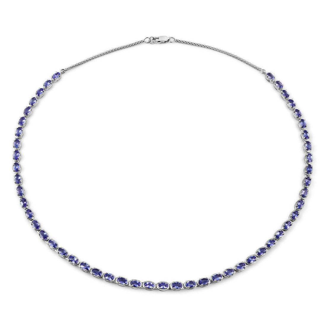 10.00 Carat Genuine Tanzanite .925 Sterling Silver Necklace by Avera Group