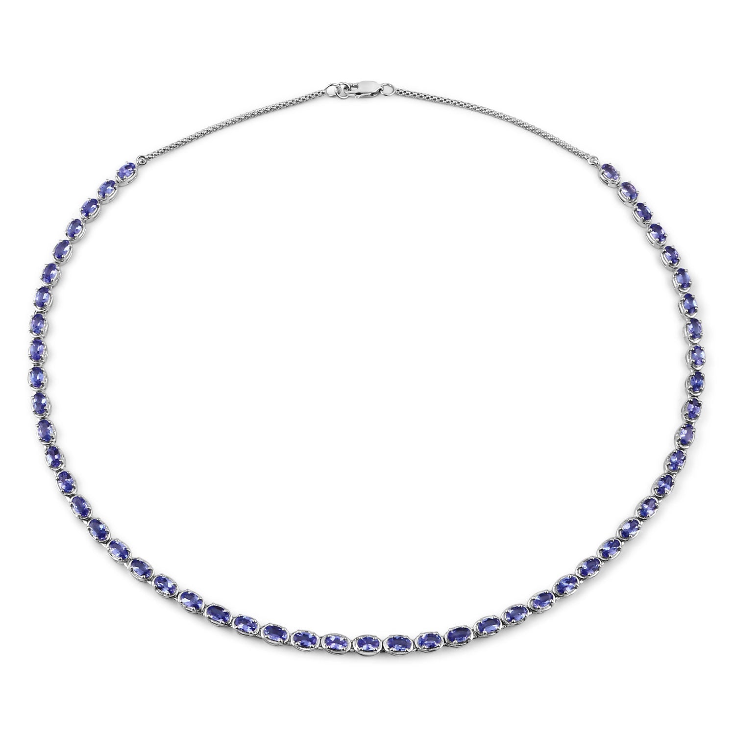10.00 Carat Genuine Tanzanite .925 Sterling Silver Necklace by Avera Group