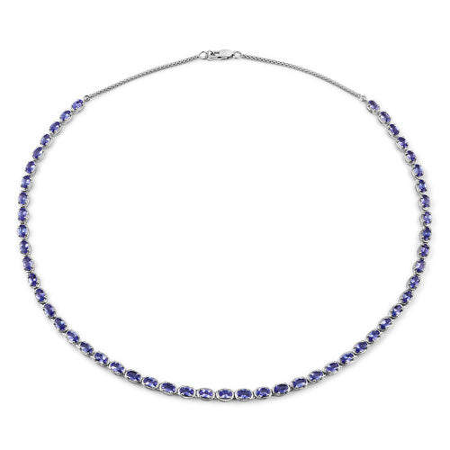 10.00 Carat Genuine Tanzanite .925 Sterling Silver Necklace by Bids.com