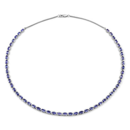10.00 Carat Genuine Tanzanite .925 Sterling Silver Necklace by Bids.com