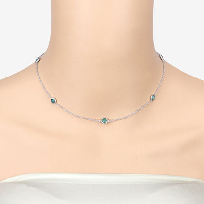 1.89 Carat Genuine Emerald .925 Sterling Silver Necklace by Bids.com