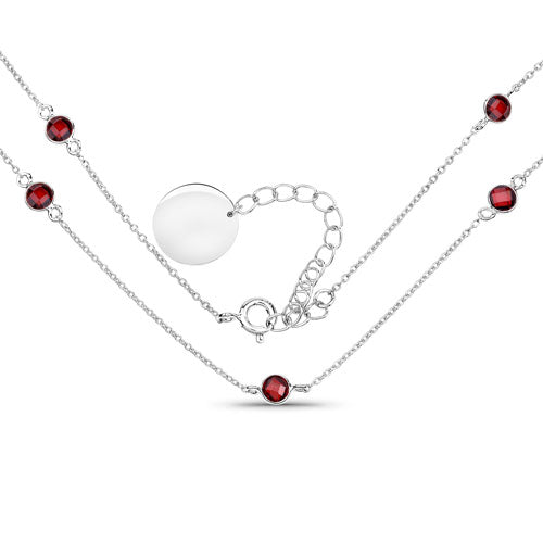 2.10 Carat Genuine Garnet .925 Sterling Silver Necklace by Bids.com
