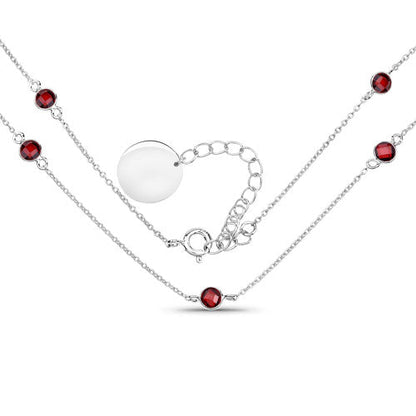 2.10 Carat Genuine Garnet .925 Sterling Silver Necklace by Bids.com