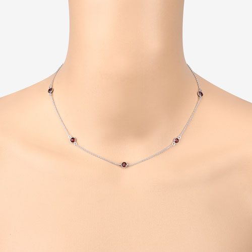 2.10 Carat Genuine Garnet .925 Sterling Silver Necklace by Bids.com
