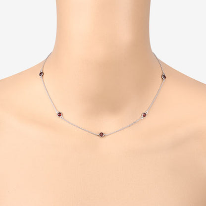 2.10 Carat Genuine Garnet .925 Sterling Silver Necklace by Bids.com