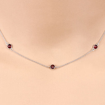 2.10 Carat Genuine Garnet .925 Sterling Silver Necklace by Bids.com