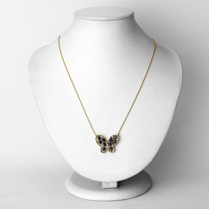 2.16 Carat Genuine Blue Sapphire and White Zircon .925 Sterling Silver Necklace by Bids.com
