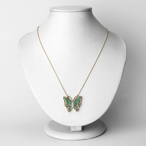 2.60 Carat Genuine Emerald and White Zircon .925 Sterling Silver Necklace by Bids.com
