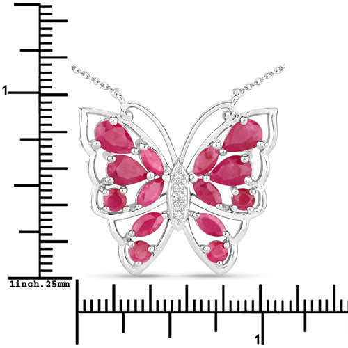 2.88 Carat Genuine Ruby and White Zircon .925 Sterling Silver Necklace by Bids.com