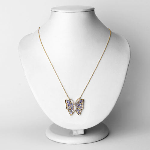 2.76 Carat Genuine Tanzanite and White Zircon .925 Sterling Silver Necklace by Bids.com