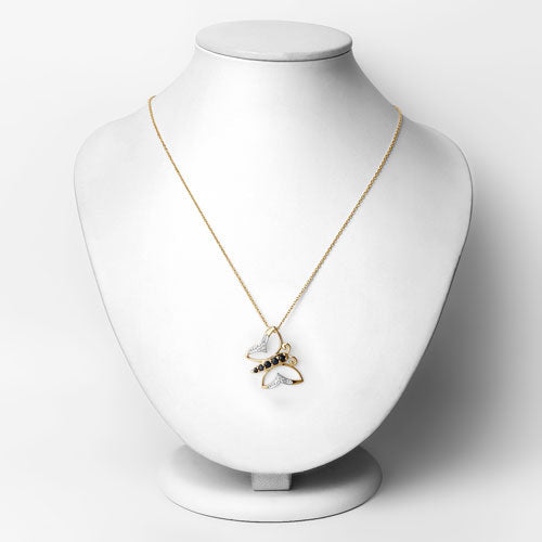 0.56 Carat Genuine Blue Sapphire and White Zircon .925 Sterling Silver Necklace  DestGlow