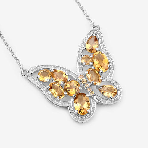 4.43 Carat Genuine Citrine .925 Sterling Silver Necklace by Bids.com