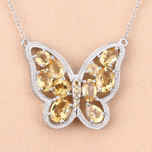 4.43 Carat Genuine Citrine .925 Sterling Silver Necklace by Bids.com