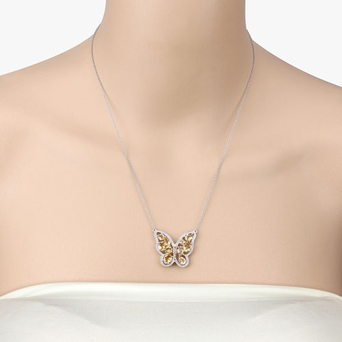 4.43 Carat Genuine Citrine .925 Sterling Silver Necklace by Bids.com