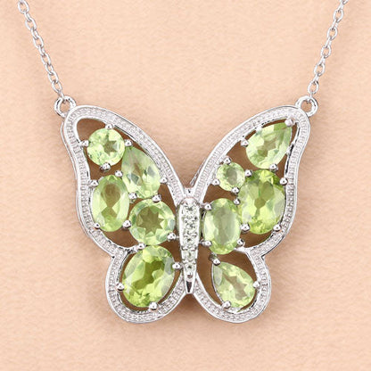 4.65 Carat Genuine Peridot .925 Sterling Silver Necklace by Bids.com
