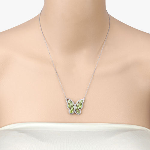 4.65 Carat Genuine Peridot .925 Sterling Silver Necklace by Bids.com