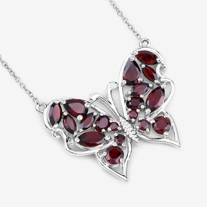 4.60 Carat Genuine Garnet .925 Sterling Silver Necklace