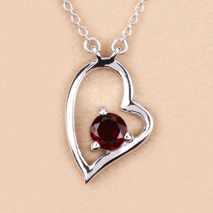 0.60 Carat Genuine Garnet .925 Sterling Silver Necklace by Bids.com