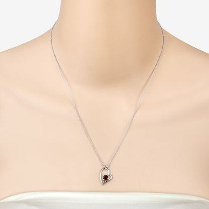 0.60 Carat Genuine Garnet .925 Sterling Silver Necklace by Bids.com