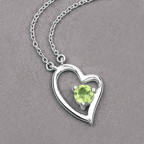 0.51 Carat Genuine Peridot .925 Sterling Silver Necklace  DestGlow