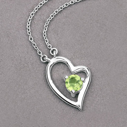 0.51 Carat Genuine Peridot .925 Sterling Silver Necklace  DestGlow