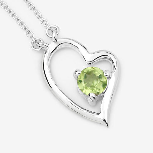 0.51 Carat Genuine Peridot .925 Sterling Silver Necklace  DestGlow