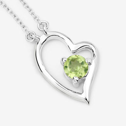 0.51 Carat Genuine Peridot .925 Sterling Silver Necklace  DestGlow