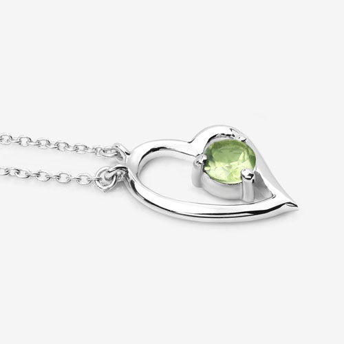 0.51 Carat Genuine Peridot .925 Sterling Silver Necklace  DestGlow