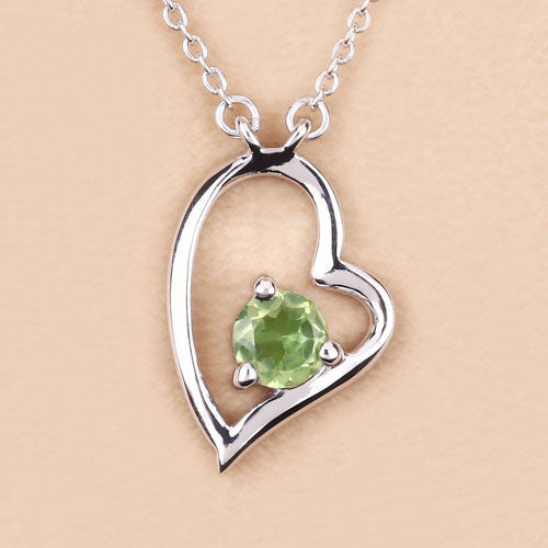 0.51 Carat Genuine Peridot .925 Sterling Silver Necklace  DestGlow